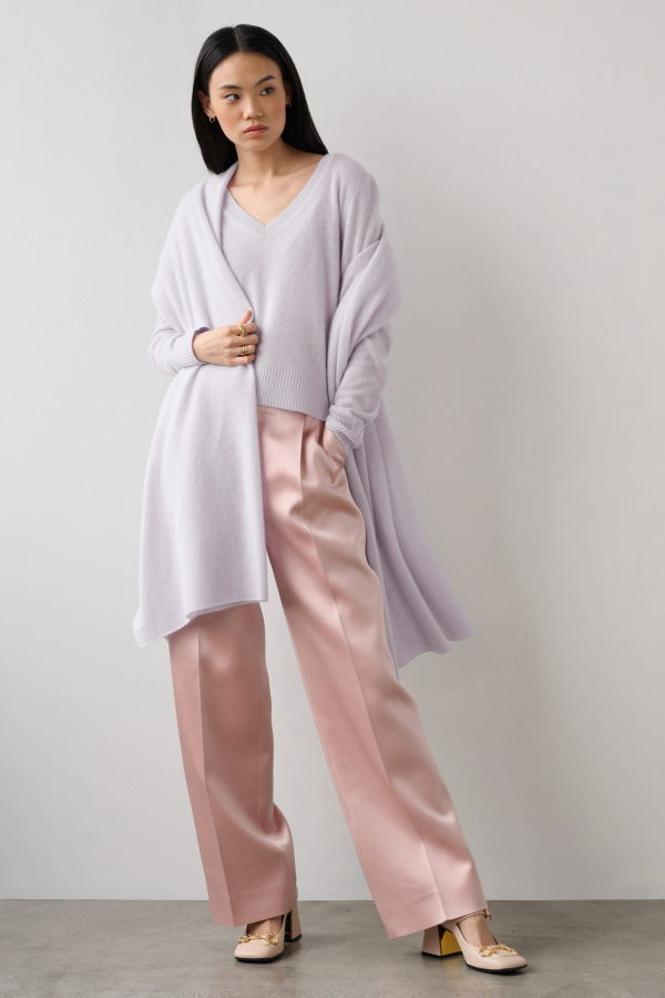 White + Warren Cashmere Travel Wrap - Silver Lilac Heather