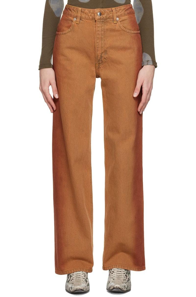 Eckhaus Latta Wide Leg Jeans - Orange | Garmentory