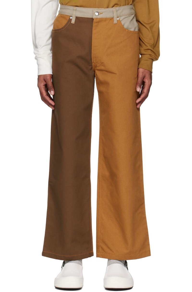 Eckhaus Latta Wide Leg Jeans - Orange/Brown | Garmentory