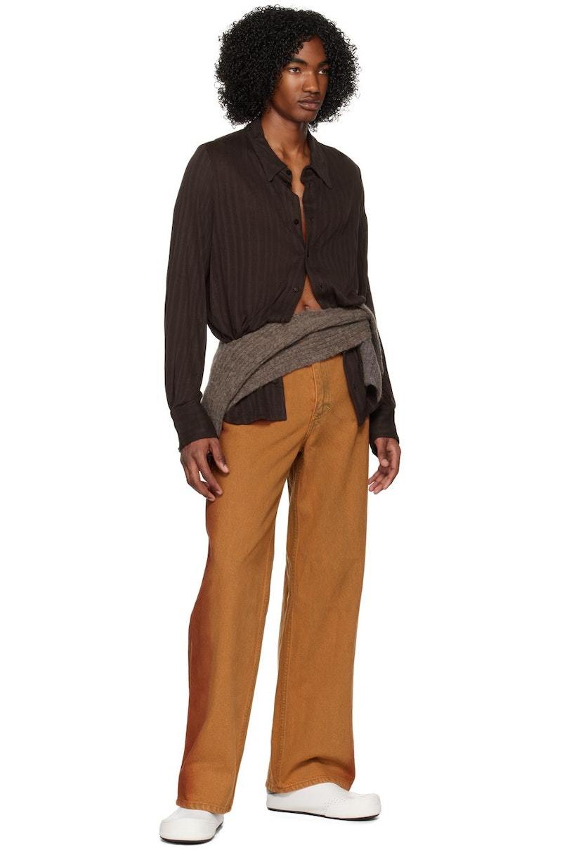 Eckhaus Latta シャツ Eckhaus Latta Shrunk Shirt - Brown | Garmentory