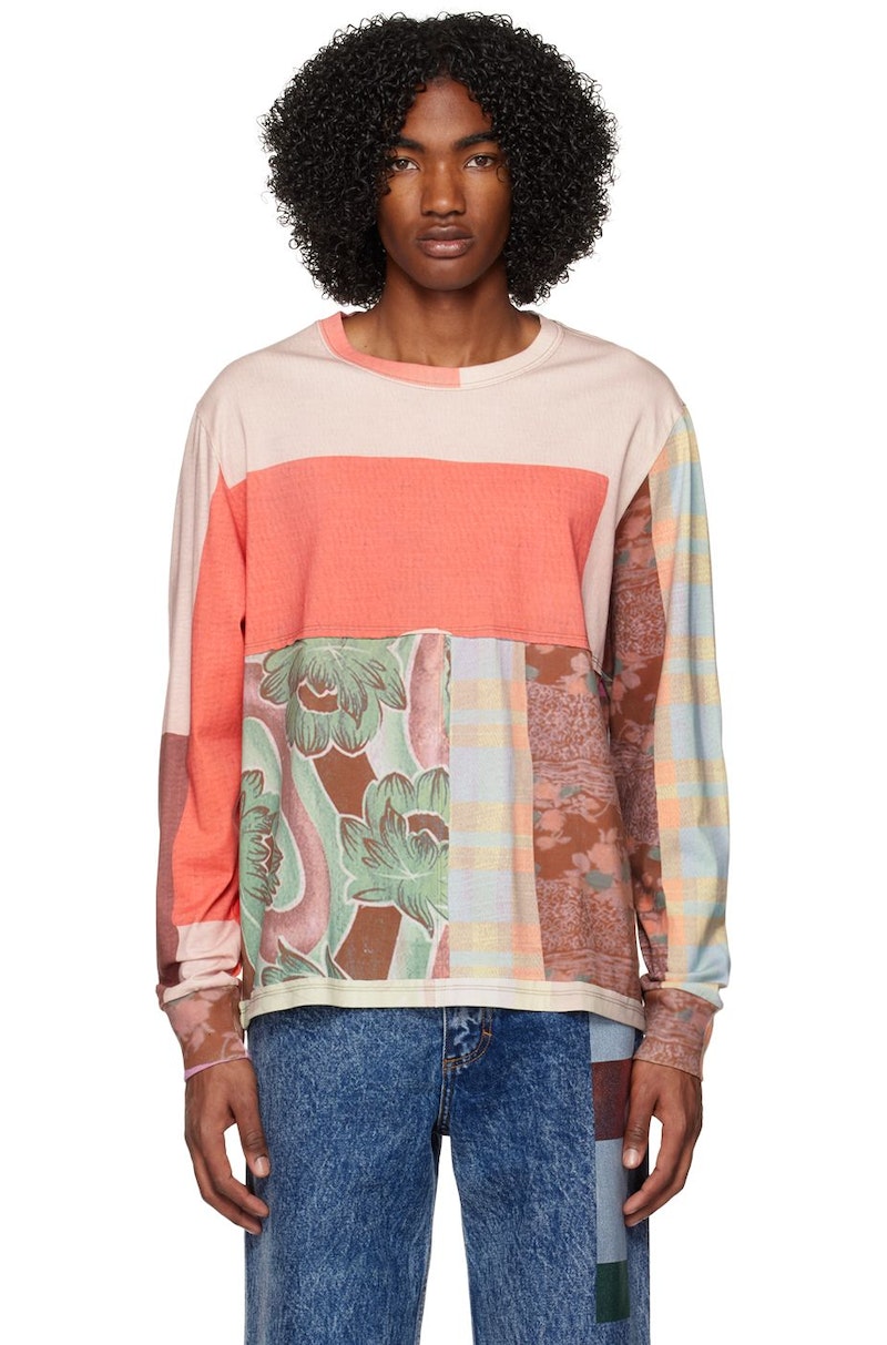 Eckhaus Latta Lapped Long Sleeve T-Shirt - Pink | Garmentory