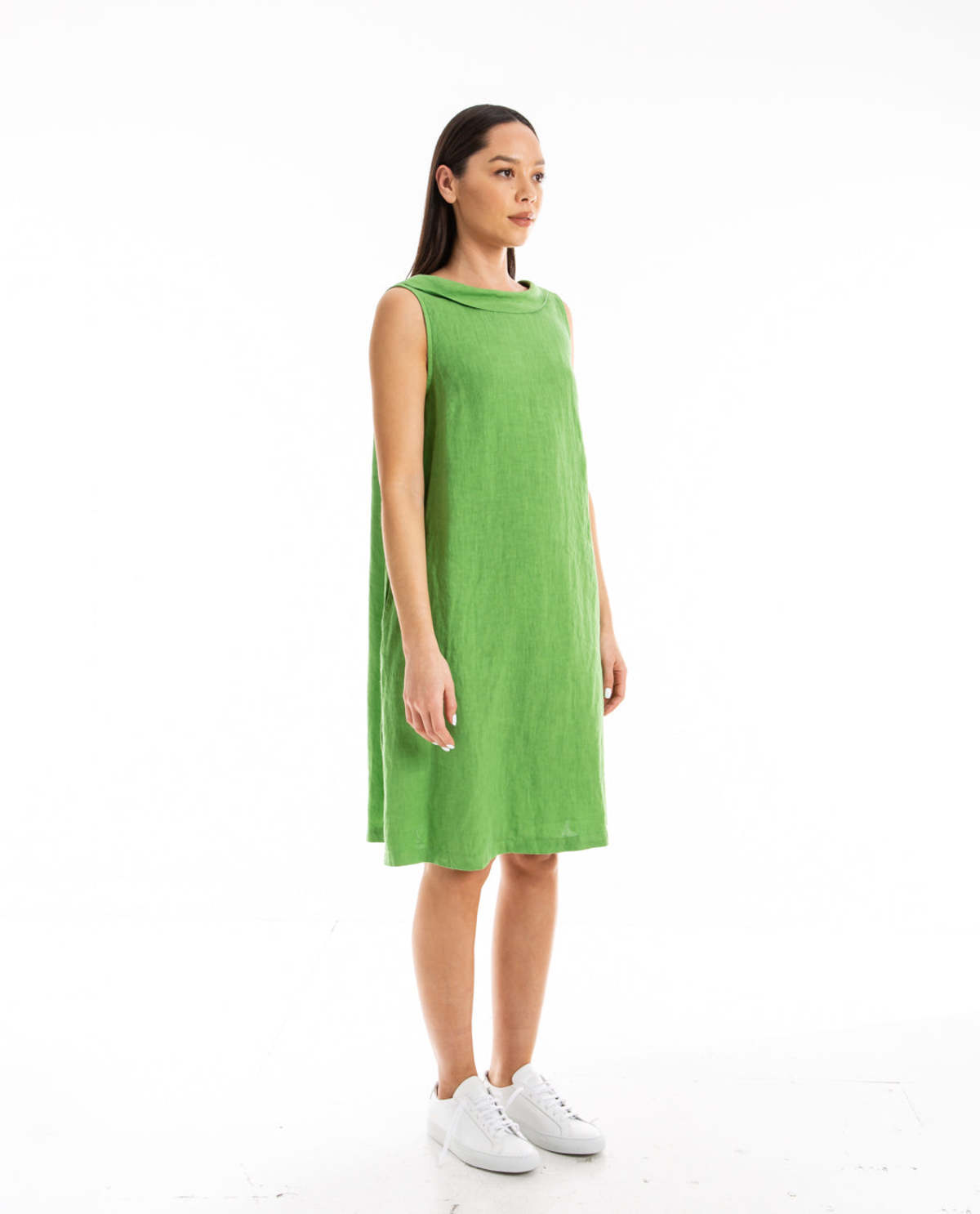 HARRIS COTTON Back Tie Linen Dress | Garmentory