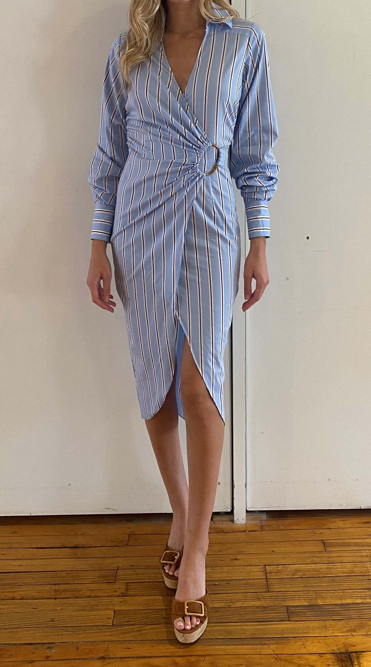 Veronica Beard Afton Dress - Aero Blue/brick Multi - Image 1 of 4