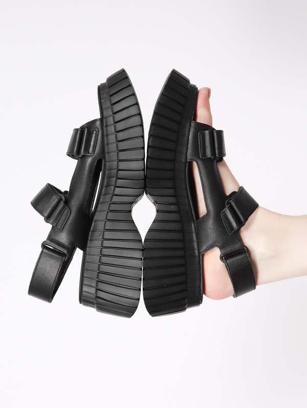 【関税込み】BCN Sandals - Camper - Leather - Black Black Sandals for Women - Spring/Summer collection - Camper
