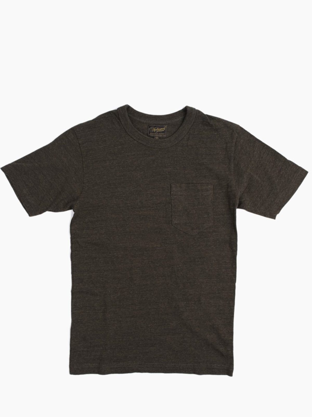 National Athletic Goods Pocket Tee 7oz Mock Twist - Olive - Image 1 of 4