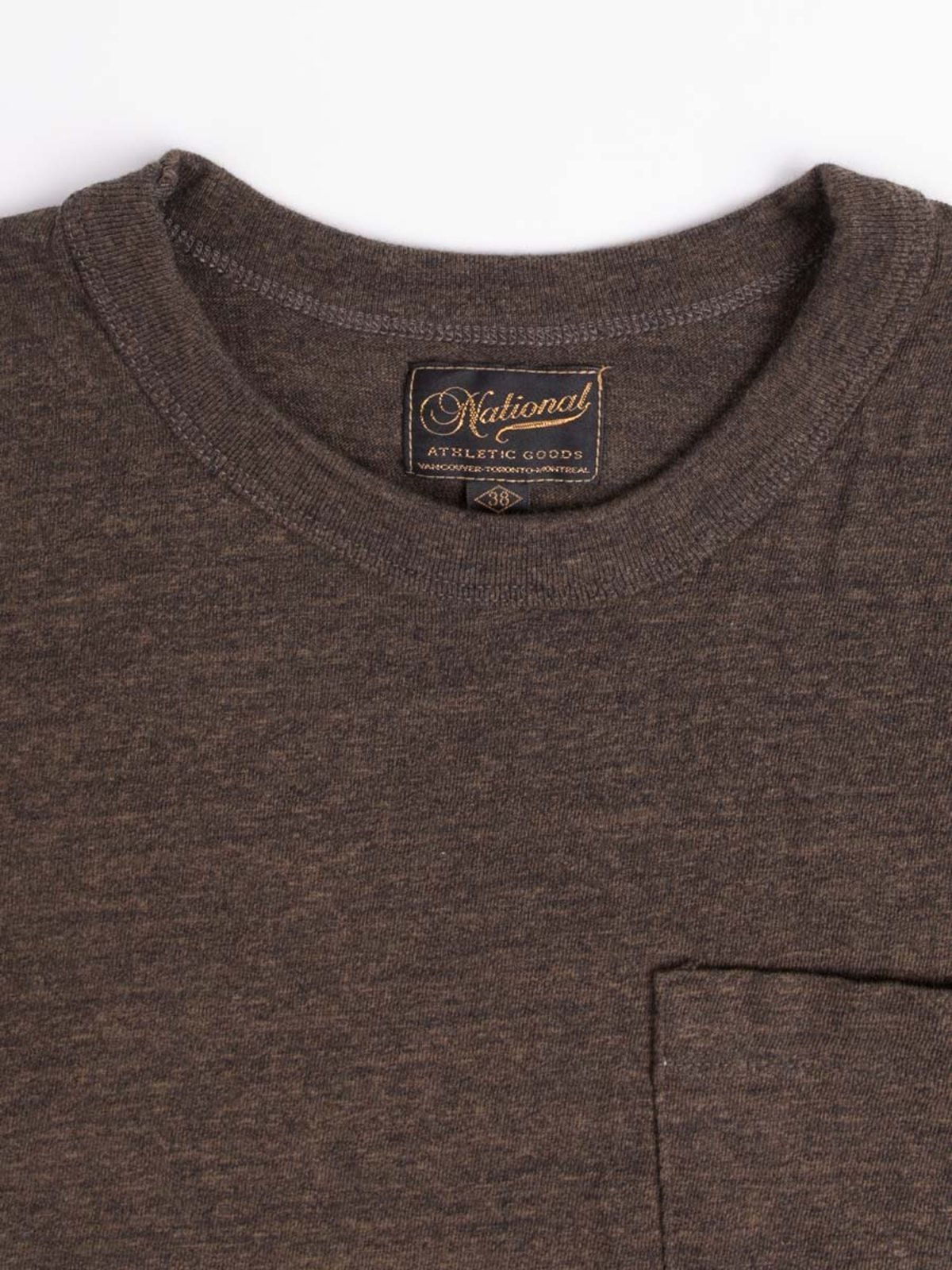 National Athletic Goods Pocket Tee 7oz Mock Twist - Olive - Image 2 of 4