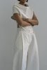 K M By L A N G E Lutsk Wide Leg Trousers - Cream - Thumbnail 2