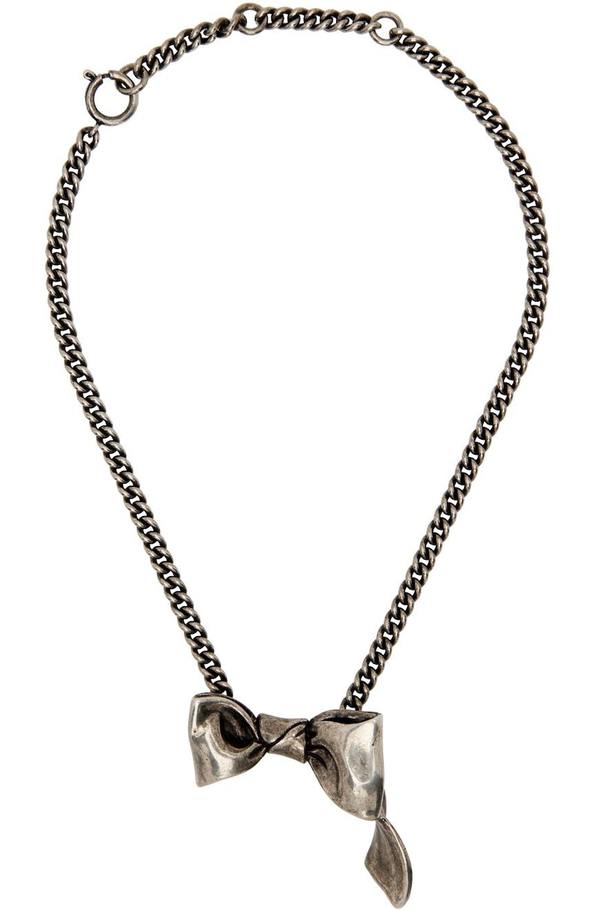 Acne Studios Karen Kilimnik Edition Bow Necklace - Antique Silver