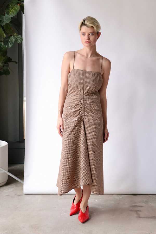 princess polly baby blue dress Proenza Schouler Label Kendall Poplin Maxi Dress in Metallic main image 1