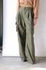 Tibi Crispy Nylon Pleated Cargo Pant - Army Green - Thumbnail 1