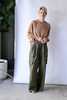 Tibi Crispy Nylon Pleated Cargo Pant - Army Green - Thumbnail 2