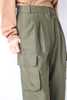 Tibi Crispy Nylon Pleated Cargo Pant - Army Green - Thumbnail 4