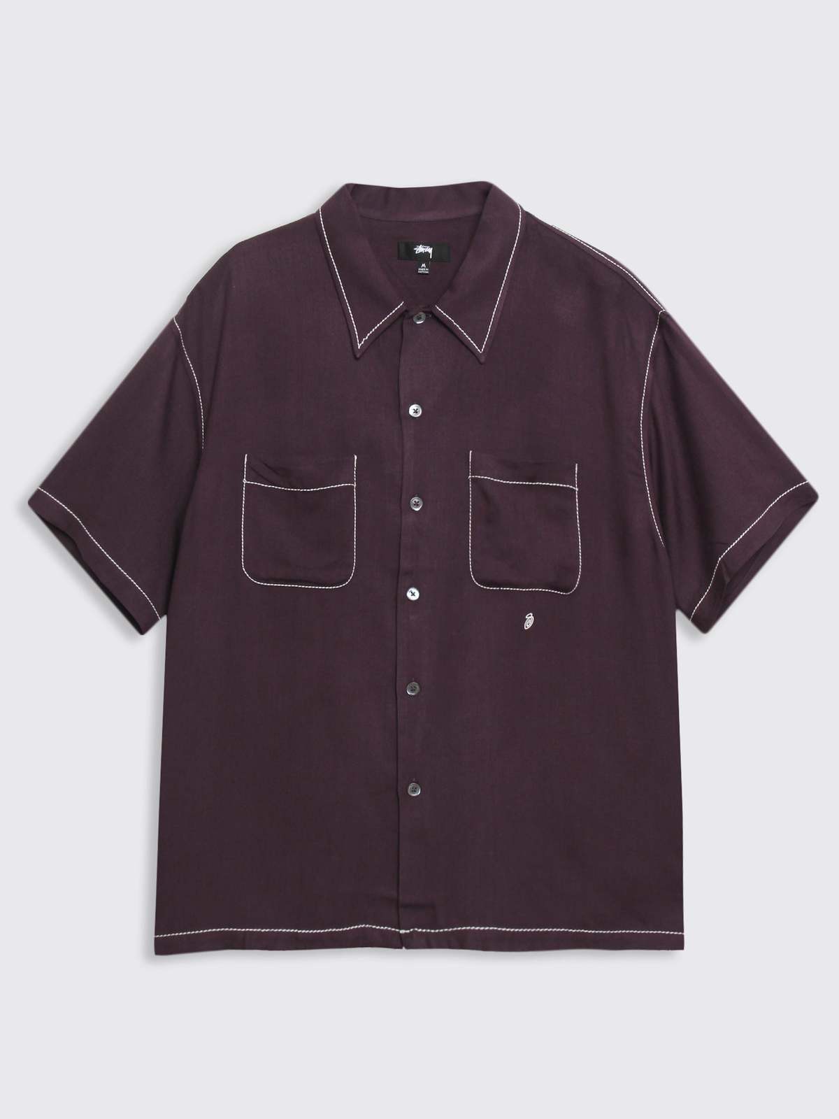 トップス 23SS Stussy CONTRAST PICK STITCHED SHIRT Stüssy - Contrast Pick Stitched Shirt in Black Stussy