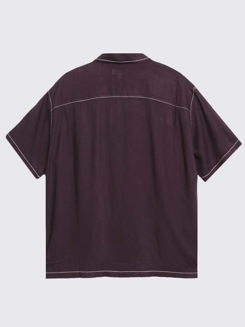 トップス ap21Stussy Contrast Stitch Stussy Contrast Pick Stitched Shirt - Plum | Garmentory