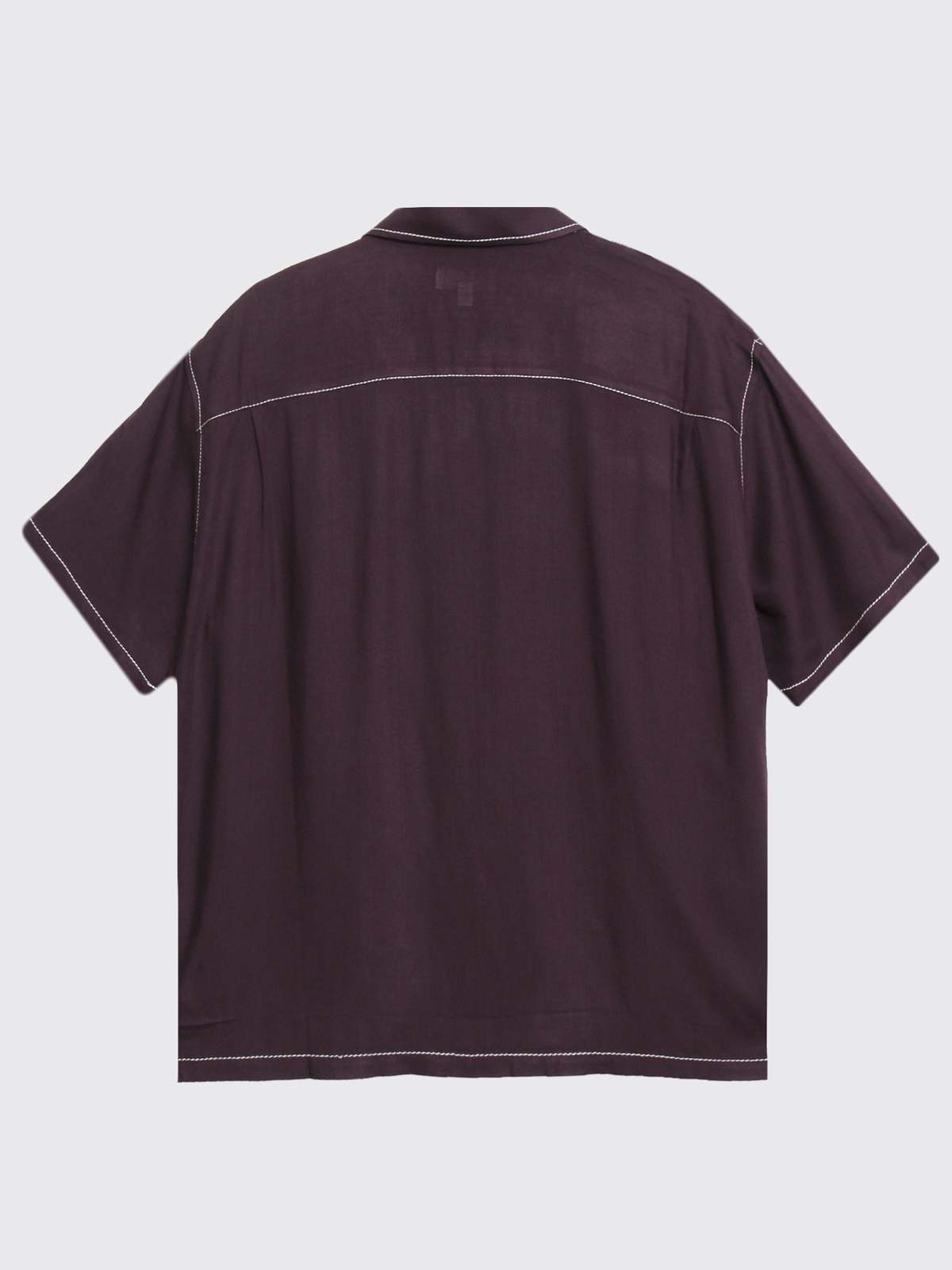 Stussy Contrast Pick Stitched Shirt - Plum | Garmentory
