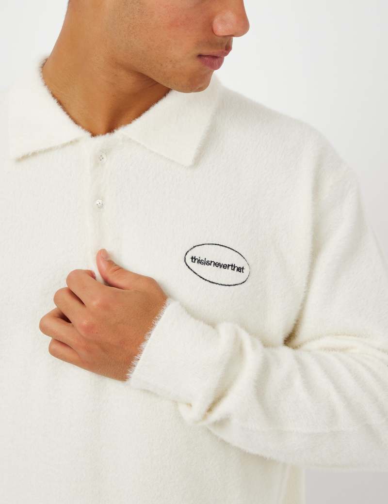 ★22-23FW新作★Thisisneverthat★E/T-Logo Shaggy Polo Thisisneverthat E TLogo Shaggy Polo - Ivory White | Garmentory
