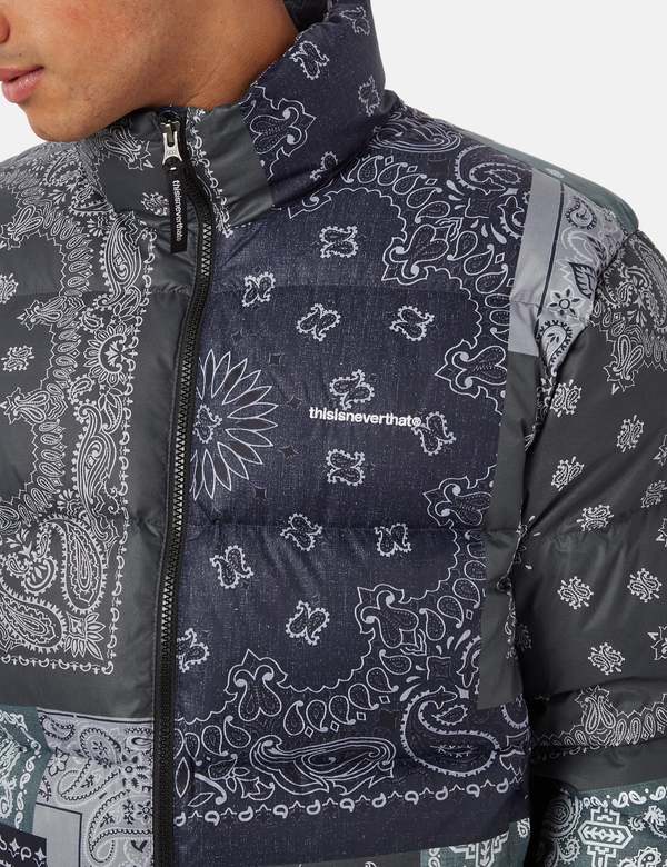 【正規品】美品 thisisneverthat PERTEX ダウン バンダナ柄 Thisisneverthat Mens PERTEX® T Down Jacket 'Bandana Black' – Extra