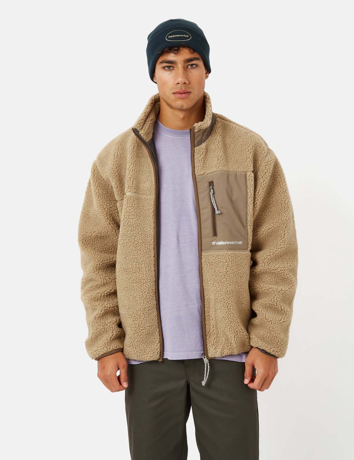 Thisisneverthat SP Sherpa Fleece Jacket - Beige | Garmentory