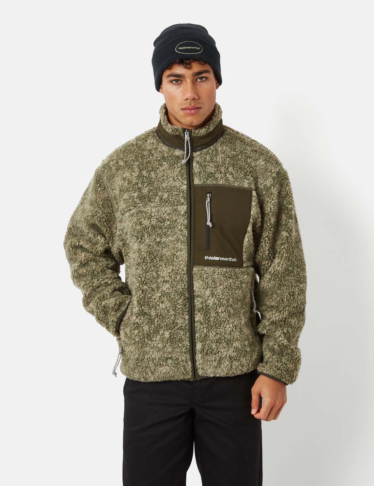 Thisisneverthat SP Sherpa Fleece Jacket - Olive Green | Garmentory