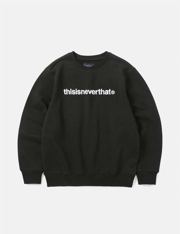 [Thisisneverthat]★韓国大人気★T-Logo Crewneck Thisisneverthat T-Logo Crewneck Sweatshirt - Black | Garmentory