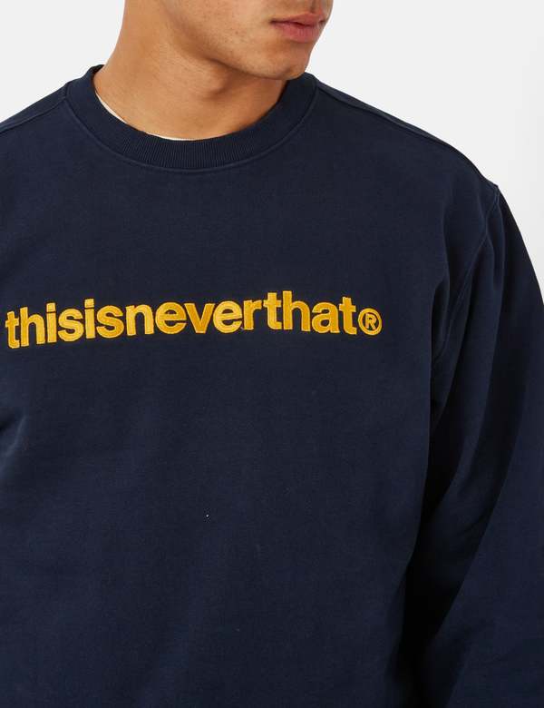 Thisisneverthat T-Logo Crewneck Sweatshirt - Navy Blue | Garmentory