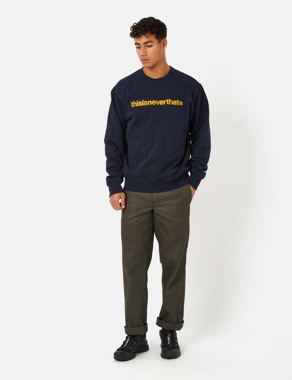 Thisisneverthat T-Logo Crewneck Sweatshirt - Navy Blue | Garmentory