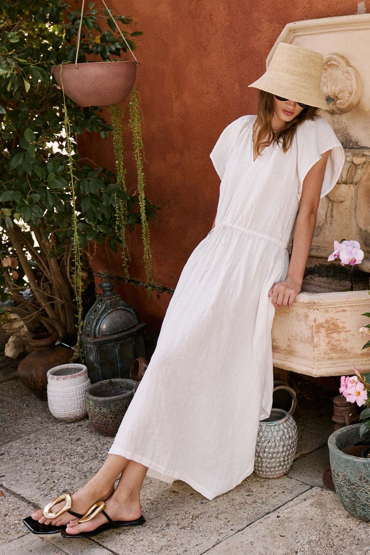 Velvet Debbie Linen Dress - Shadow