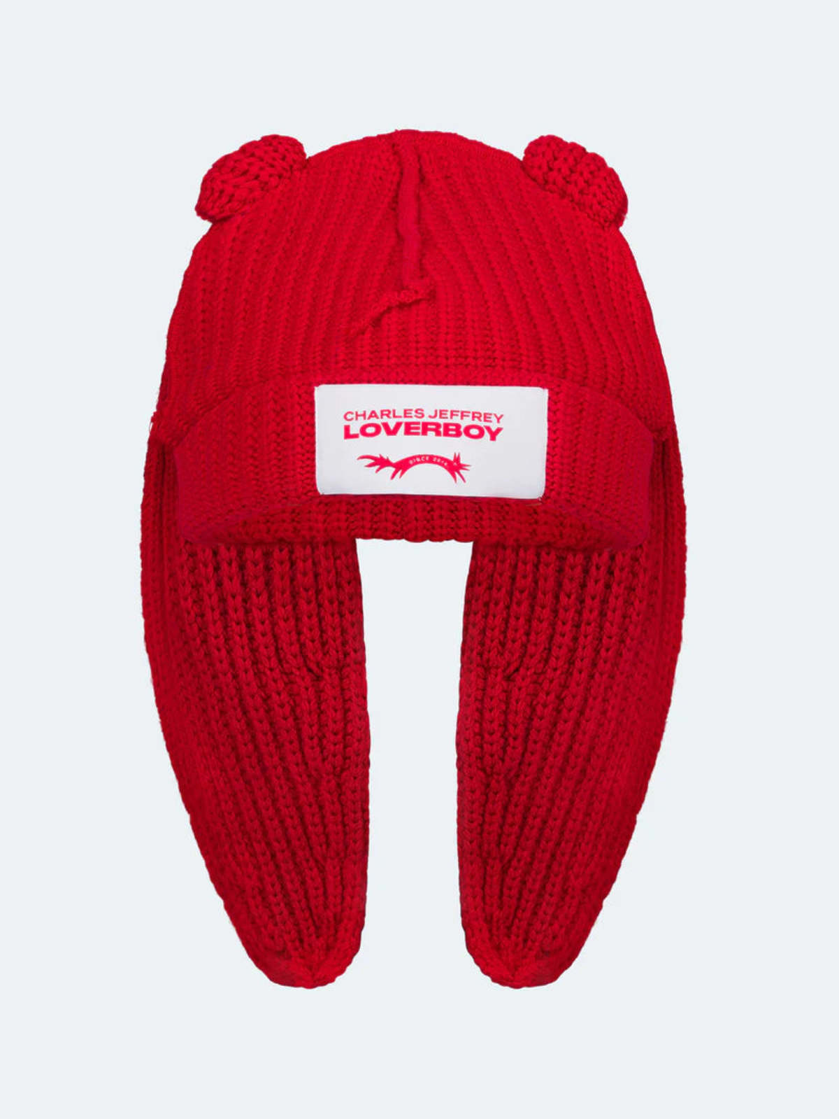 Charles Jeffrey CHUNKY RABBIT BEANIE - RED | Garmentory