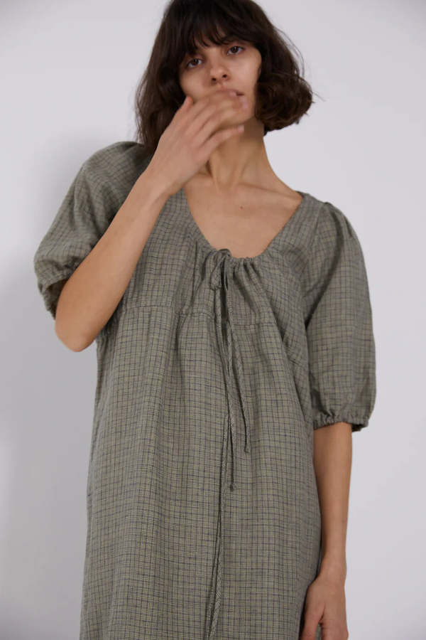 deiji studios linen dress Deiji Studios Tie-detailed Linen Mini Dress - Women - Black Dresses