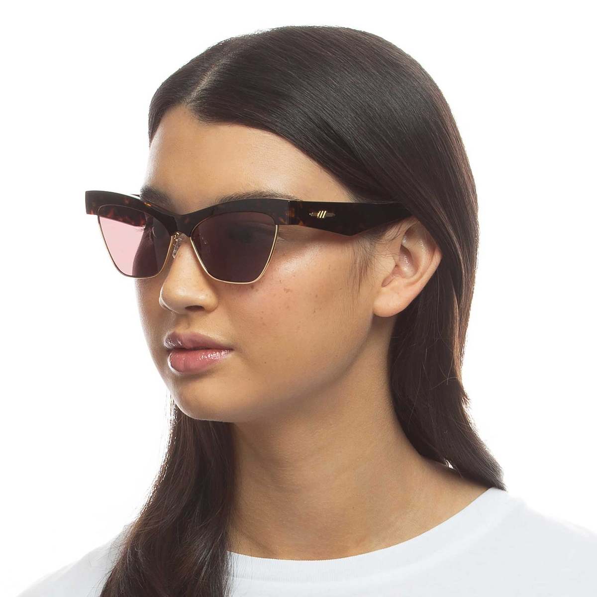 ✅⭐️Le Specs Mountain High Sunglasses/Tortoise & Gold Caliente Tort Rose Gold Female Cat-Eye Sunglasses | Le Specs main image 4