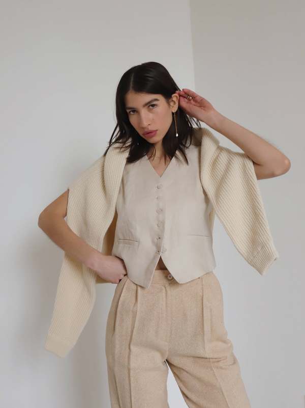 Mod Ref Linen Pell Vest - Natural | Garmentory