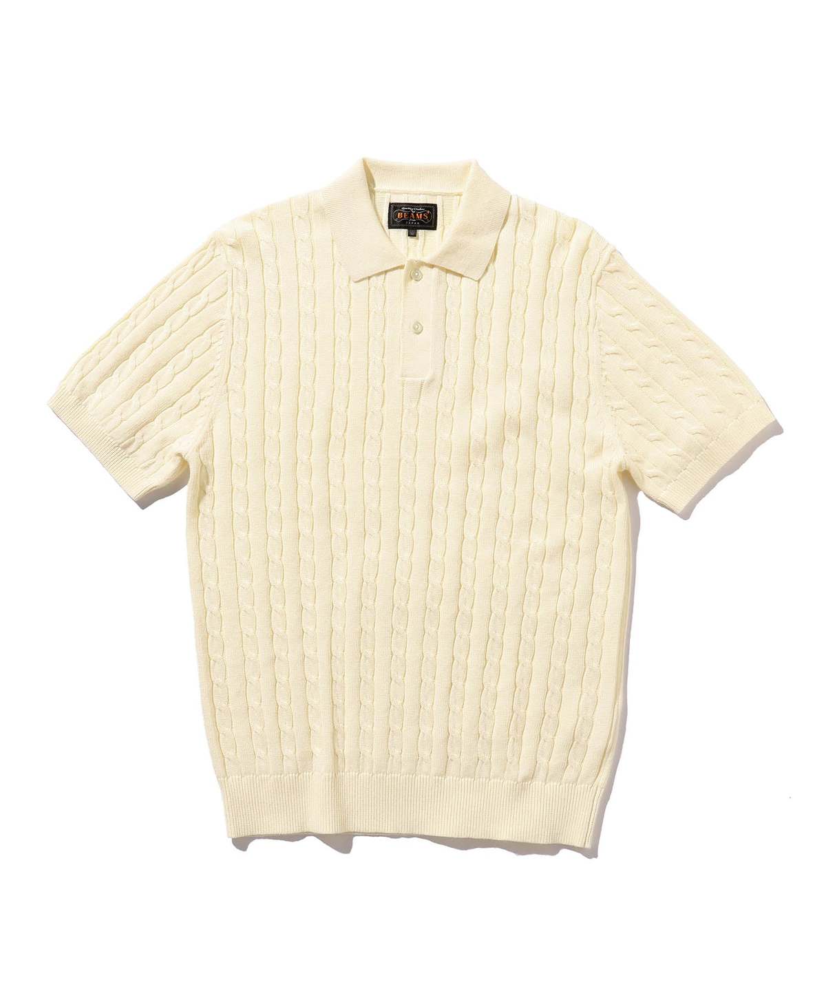 Beams Plus Knit Polo - Cable/White | Garmentory