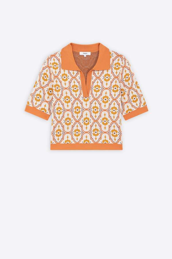 SUNCOO Piarres Polo SC23M01006 Sweater Tee - orange