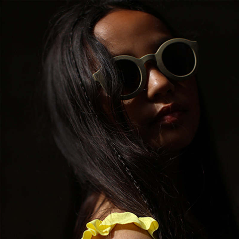 Kids Cream Eyewear Cream 01 x The New Society Sunglasses - Olive