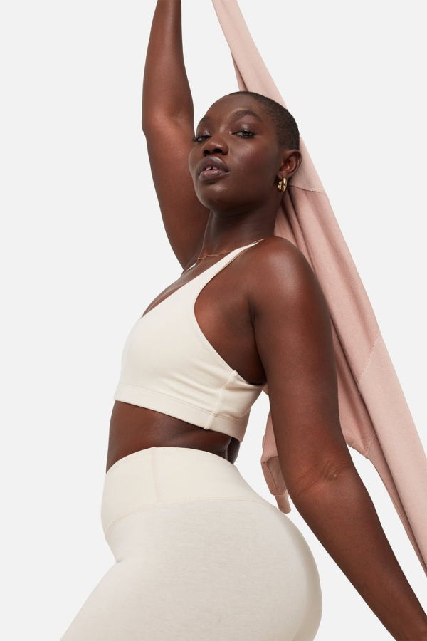 MATE the Label Organic Stretch Sports Bra - Bone