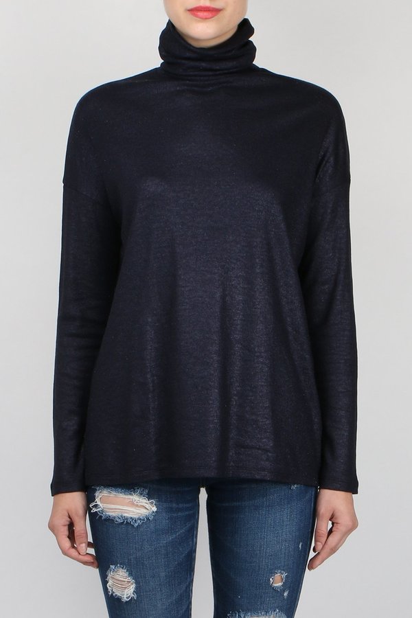 Majestic Filatures Metallic Drop Shoulder Turtleneck Majestic Filatures Metallic Drop Shoulder Turtleneck
