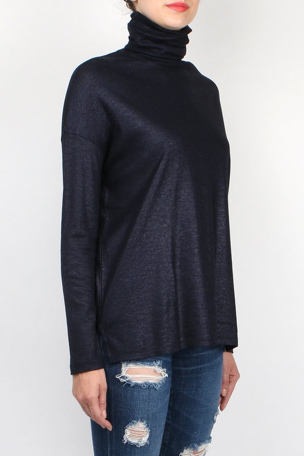 Majestic Filatures Metallic Drop Shoulder Turtleneck Majestic Filatures Metallic Drop Shoulder Turtleneck