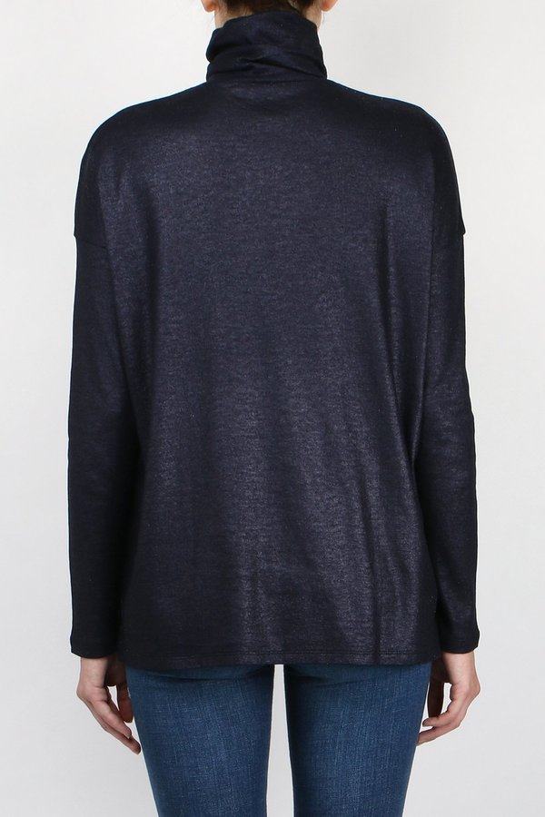 Majestic Filatures Metallic Drop Shoulder Turtleneck Majestic Filatures Metallic Drop Shoulder Turtleneck