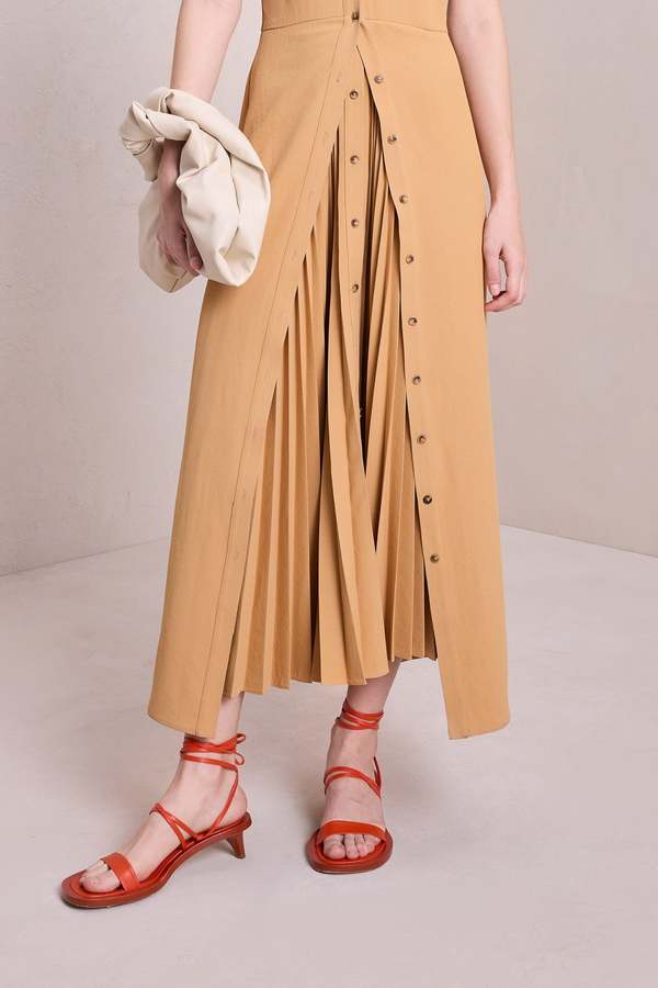 alc florence pleated midi dress A.L.C. Florence Pleated Midi Dress