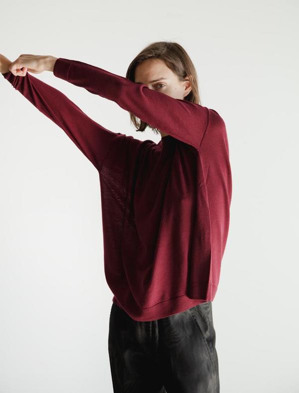 Acne Studios Womens Karel Merino Burgundy Acne Studios Womens Karel Merino Burgundy