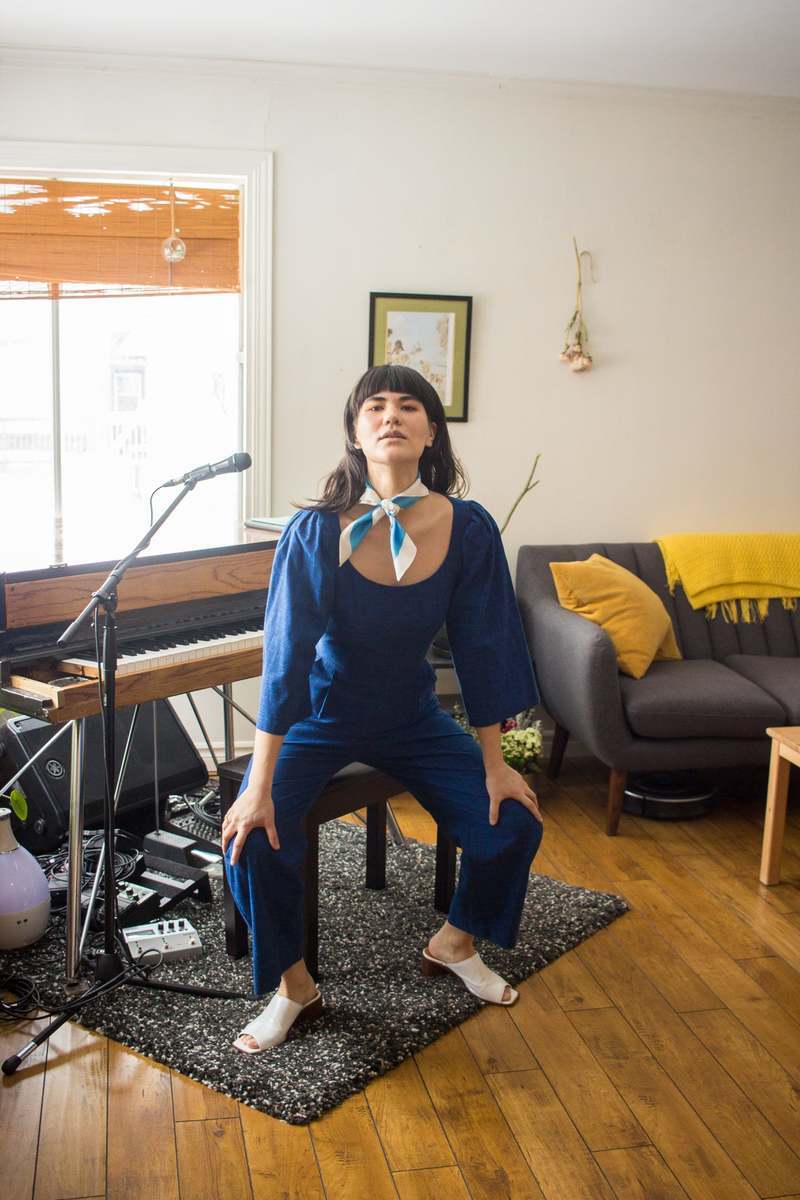 Birds of North America Dickcissel Jumpsuit - Sapphire