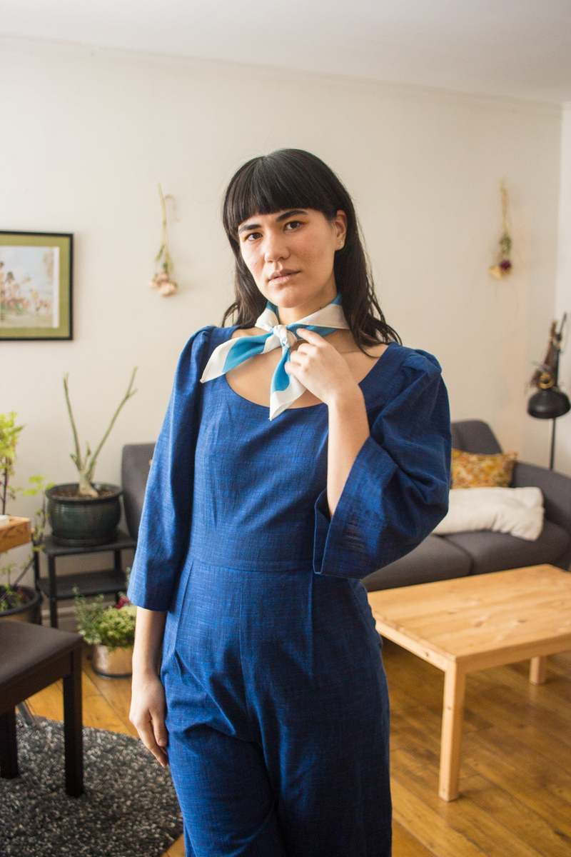 Birds of North America Dickcissel Jumpsuit - Sapphire