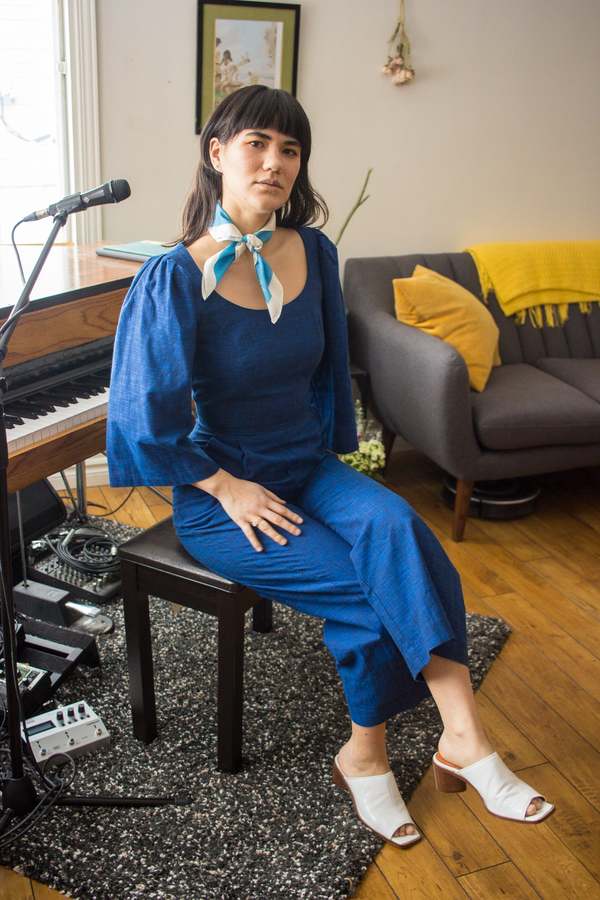 Birds of North America Dickcissel Jumpsuit - Sapphire