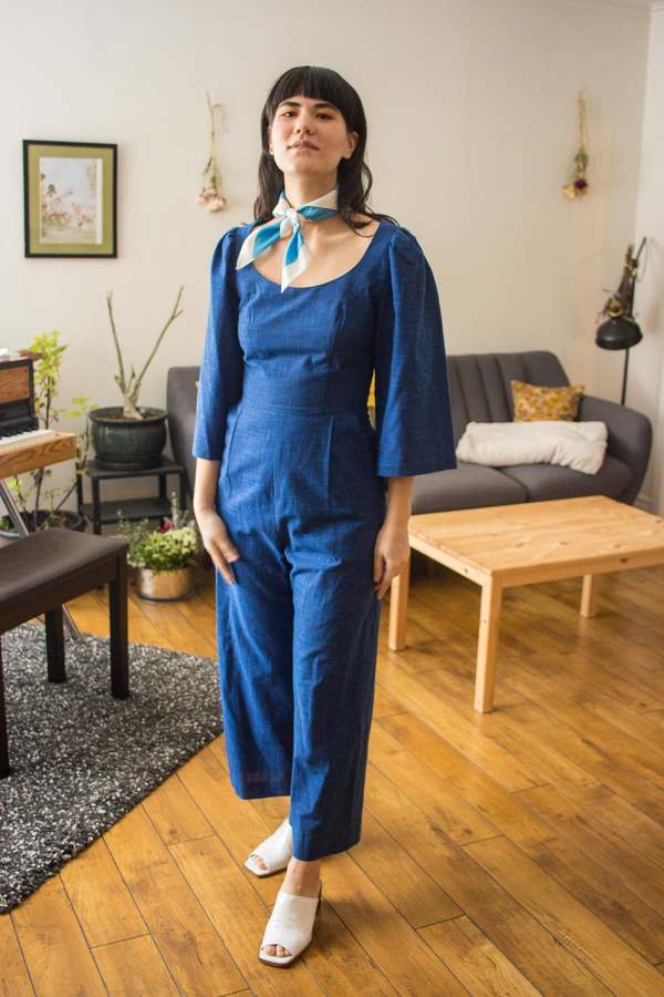 Birds of North America Dickcissel Jumpsuit - Sapphire