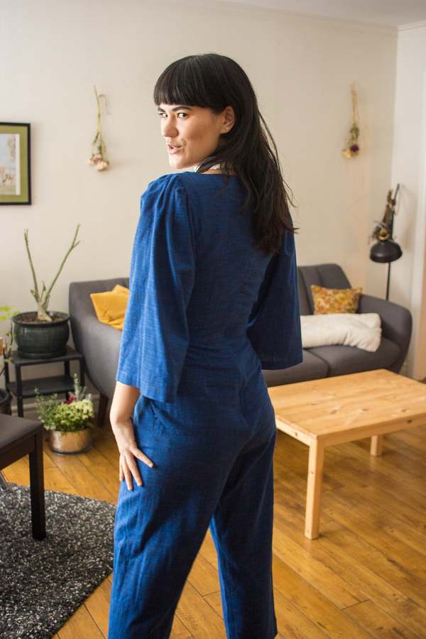 Birds of North America Dickcissel Jumpsuit - Sapphire