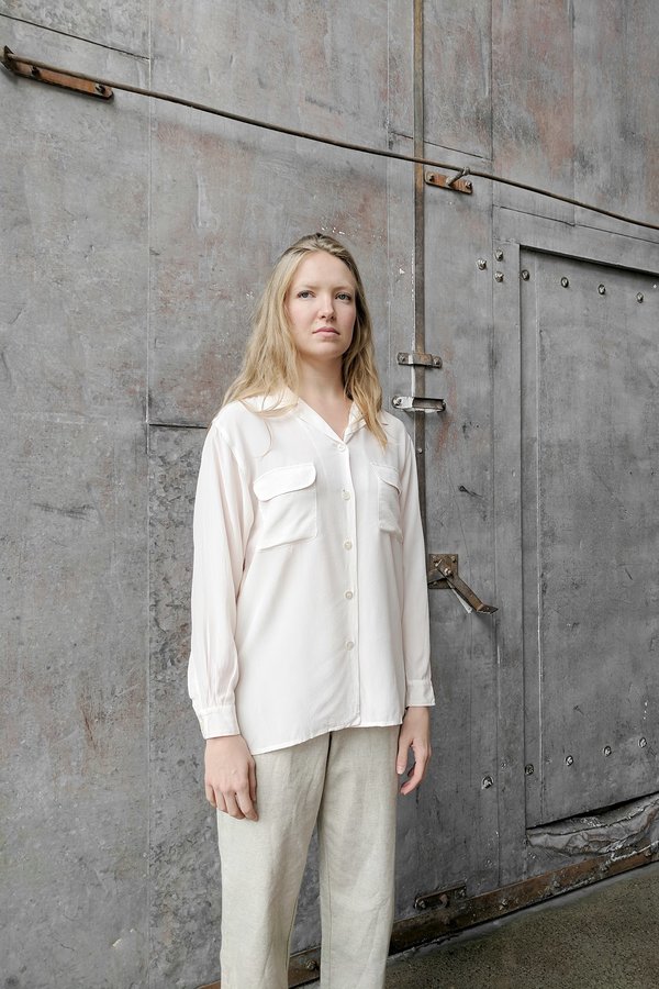 Moth Oddities Vintage 1980's Light Blush Silk Blouse Moth Oddities Vintage 1980's Light Blush Silk Blouse