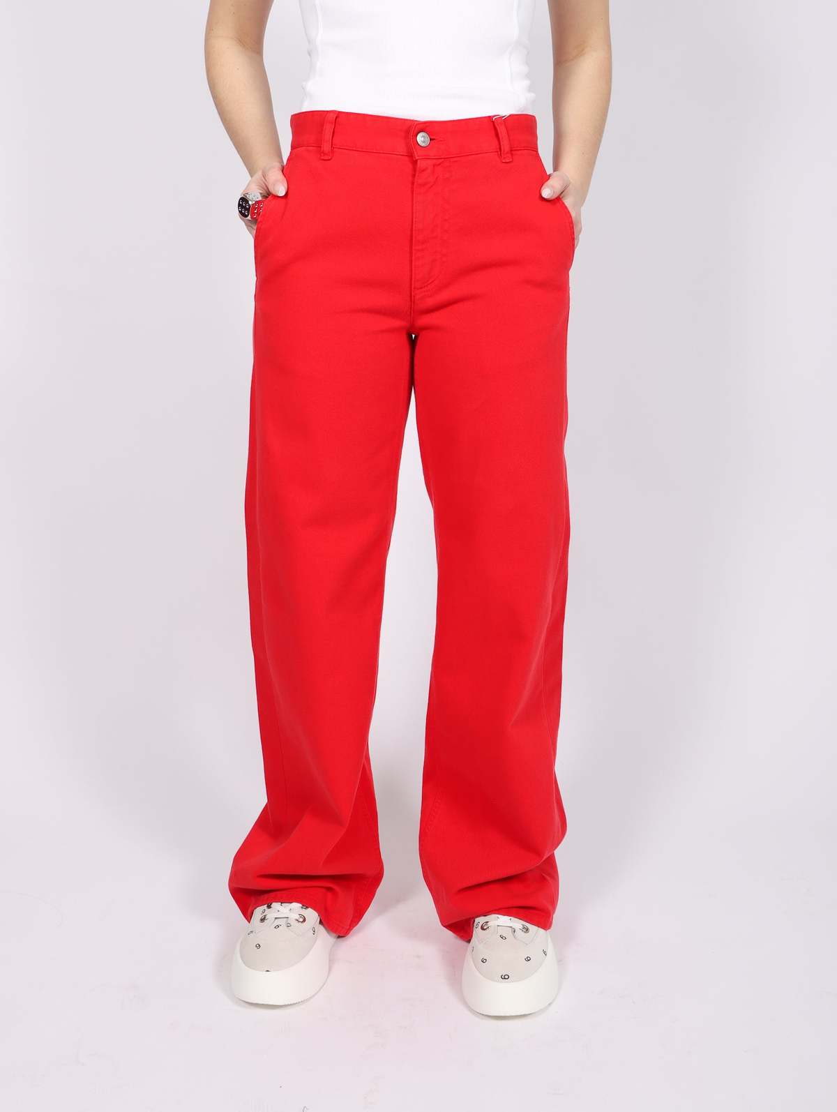 【関税込み】MM6 Maison Margiela レッド ナイロン レギンス 関税込み】MM6 Maison Margiela レッド ナイロン レギンス MM6