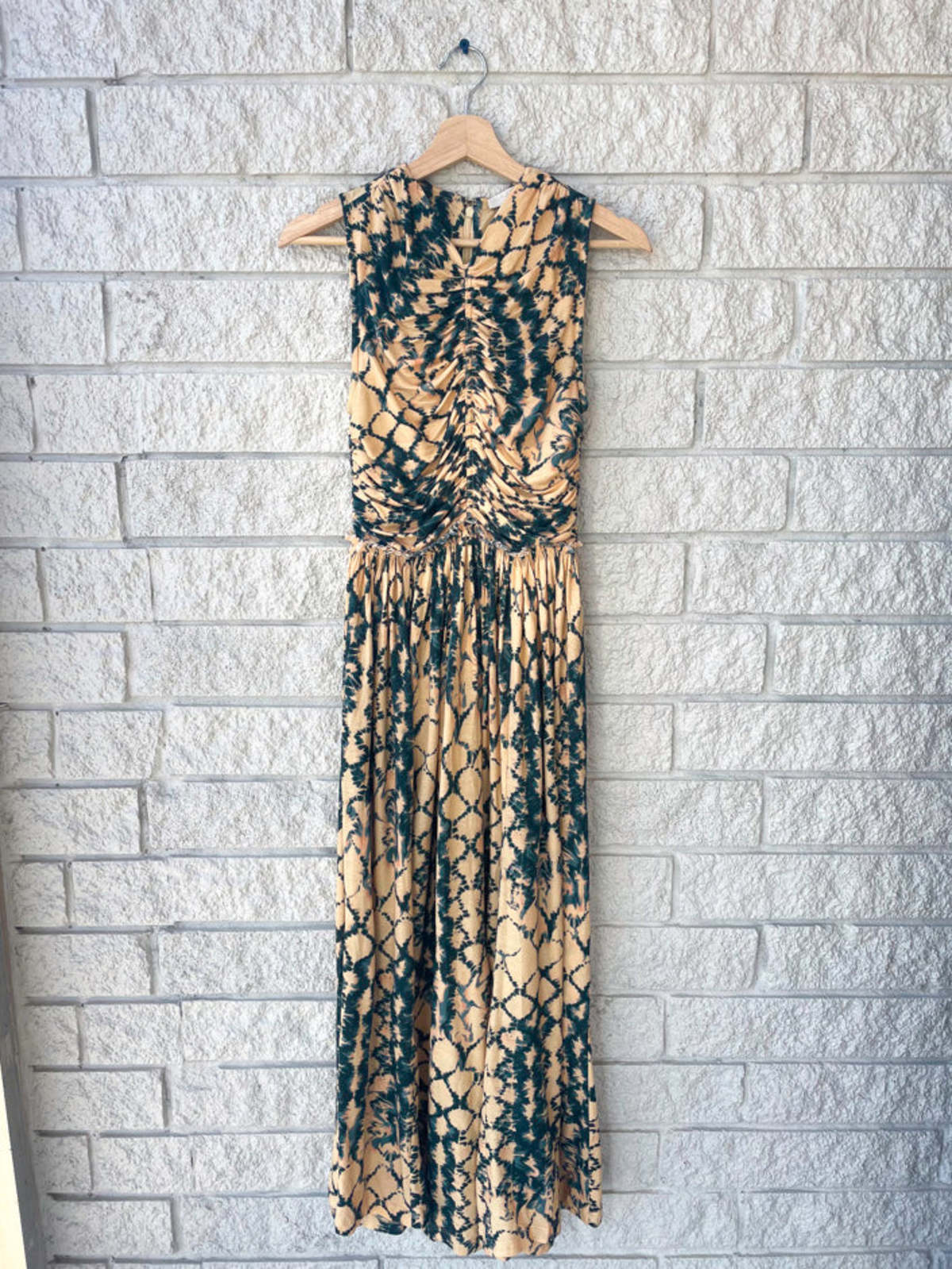 green emerald velvet dress Oriana Metallic Gold Foil Knit Maxi Dress