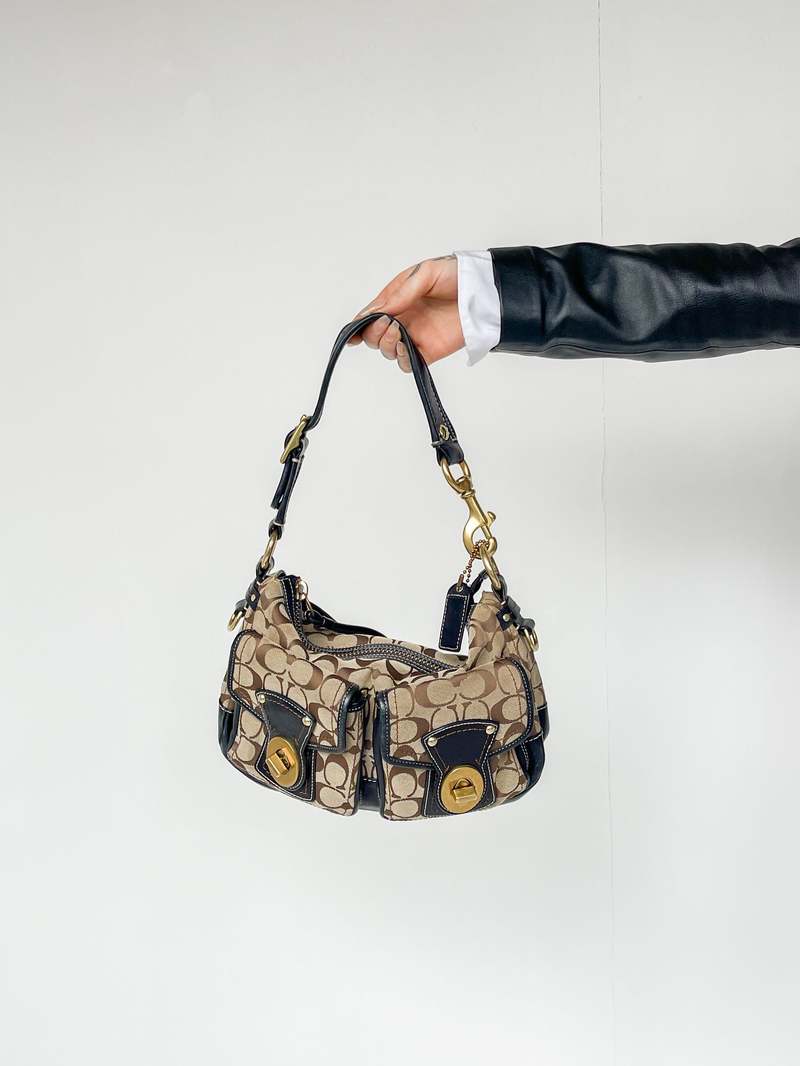 Logo Print Canvas Leather Coach Purse Garmentory