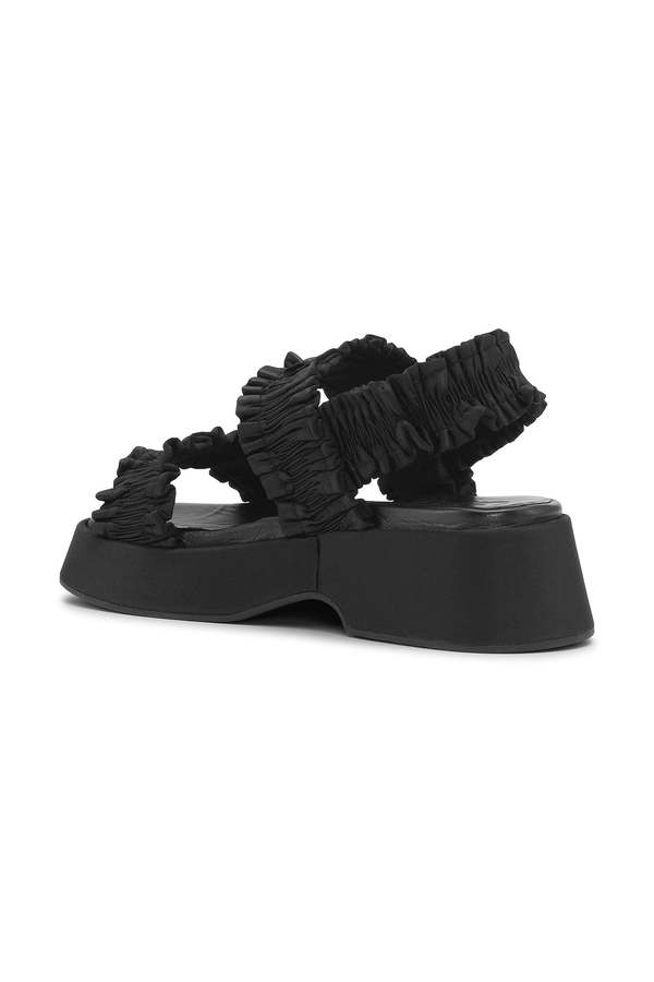 ~6/20限定価格⭐︎ GANNI smock flatform サンダル 黒 SMOCKED FLATFORM SLINGBACK SANDAL - BLACK | Garmentory